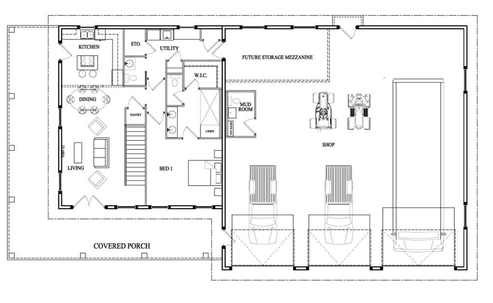 Arcadia II sample floor plan, first floor shown